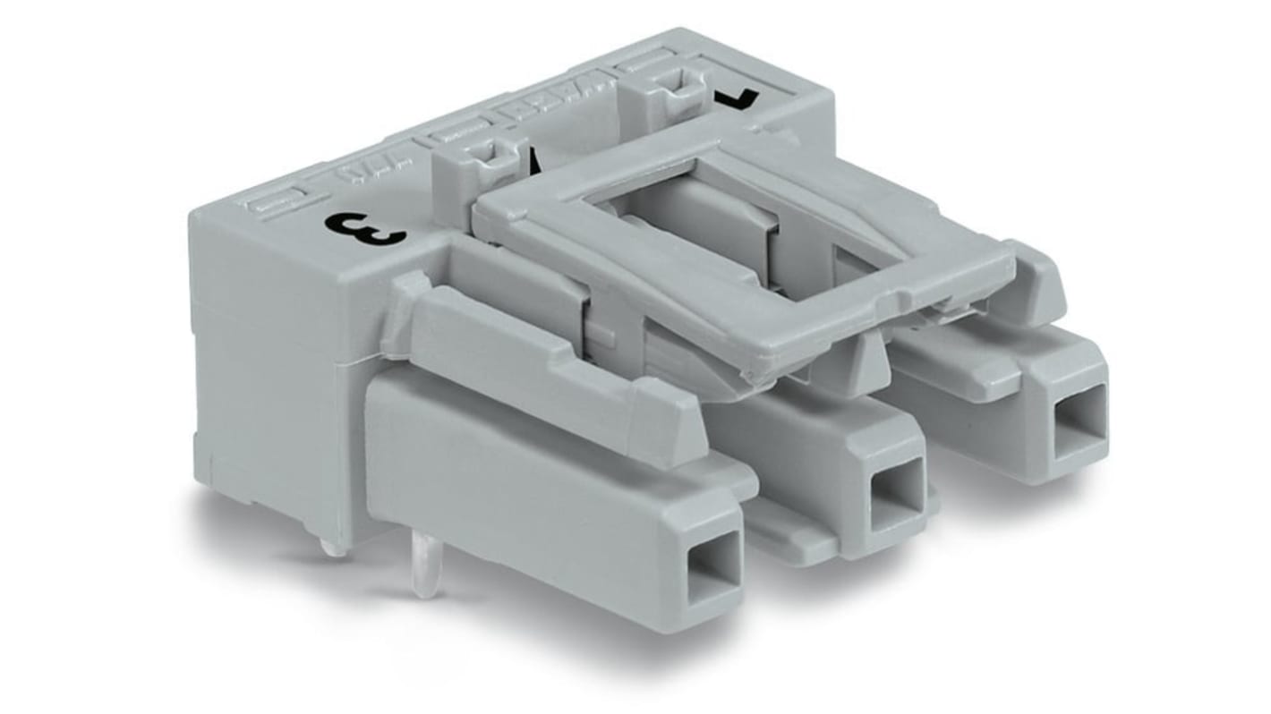 Wago 770 Series Angled PCB Mount PCB Socket, 3-Contact, 1-Row, 10mm Pitch, Cage Clamp Termination