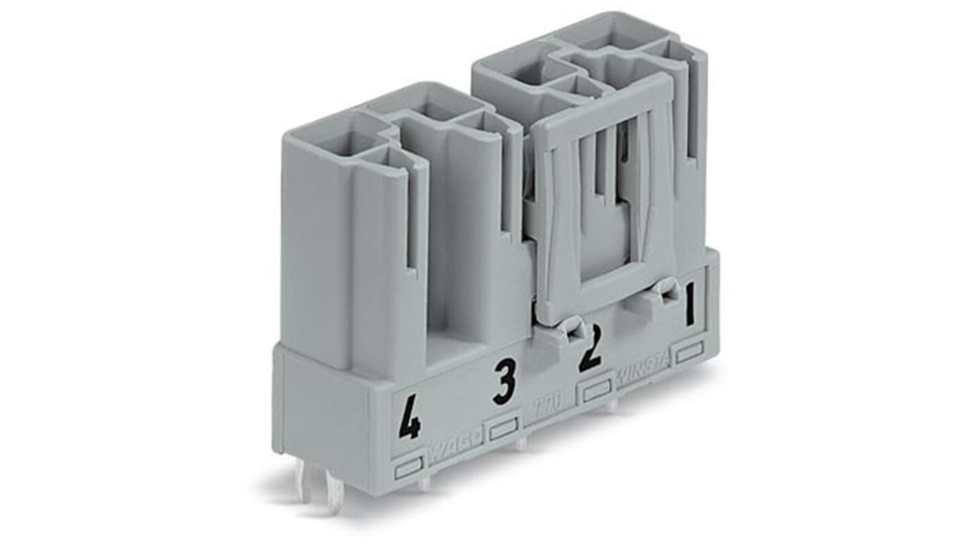 Embase pour CI Wago, 770, 4 pôles , 10mm 1 rangée, Droit