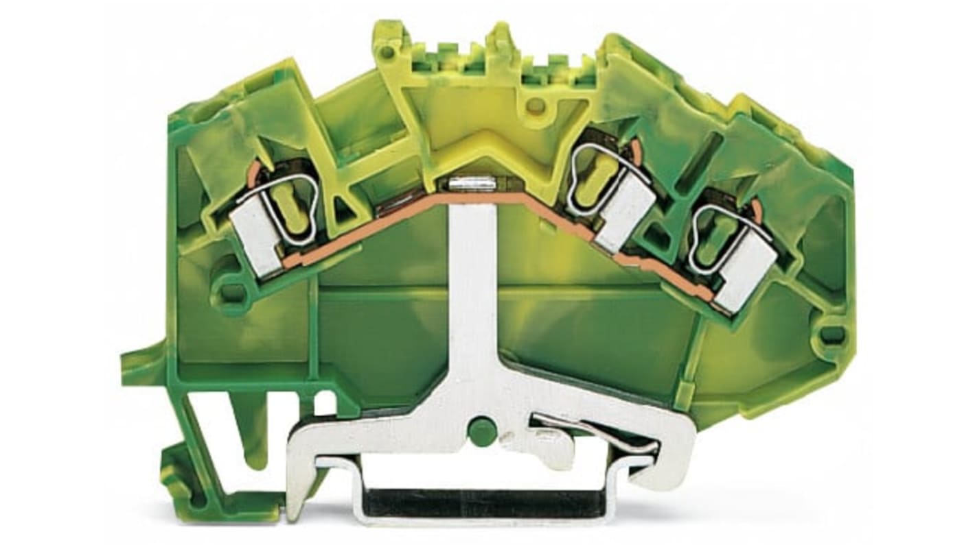 780637 Wago 3Way DIN Rail Earth Terminal Block, 2.5mm², 14 AWG Wire