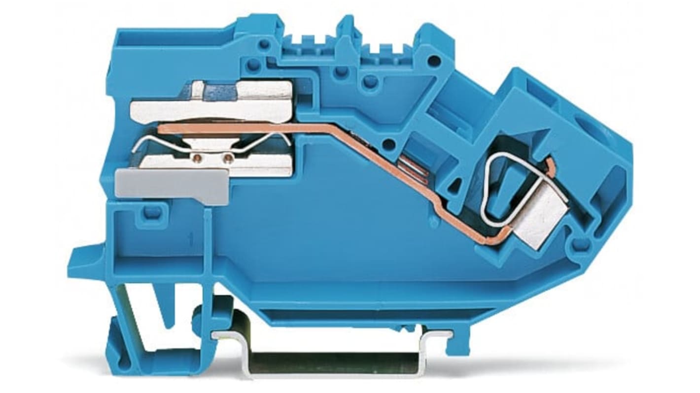 Wago 782 Series Blue Disconnect Terminal Block, 6mm², 1-Level, Cage Clamp Termination, CSA