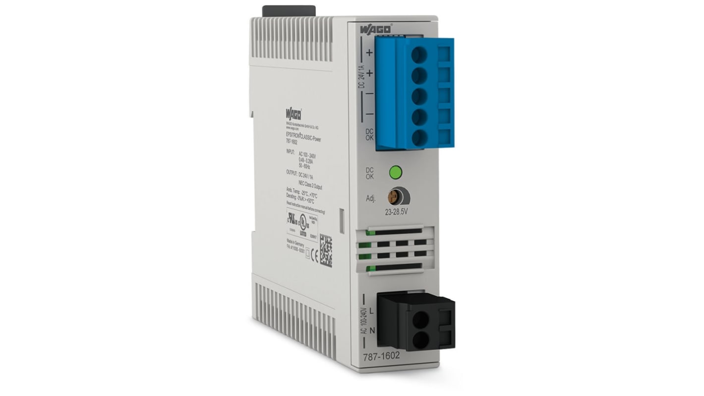 Wago 787 Getaktet Schaltnetzteil 24W, 230V ac, 24V dc / 1A