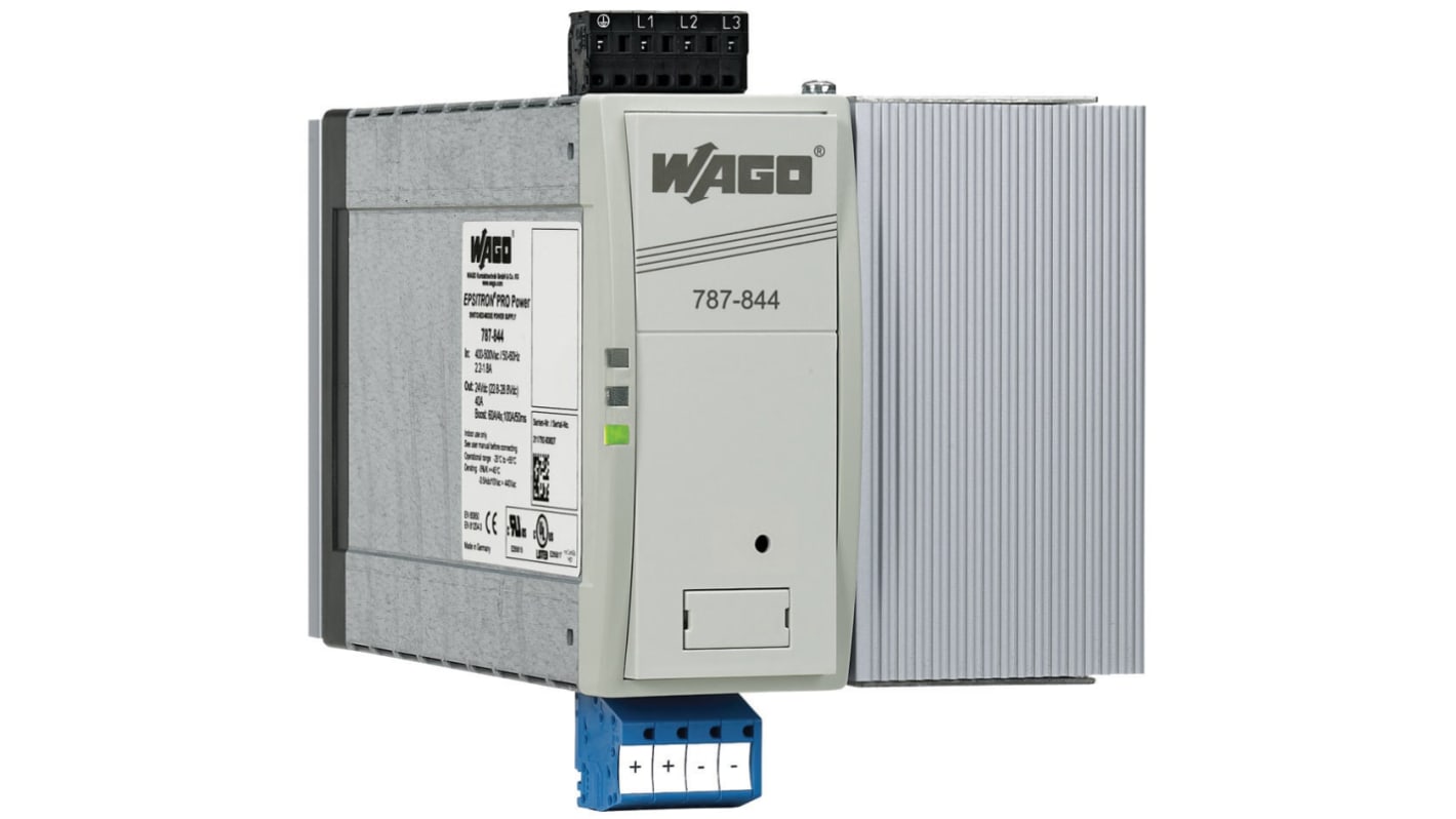 Wago 787 Switched Mode Switching Power Supply, 480V ac ac Input, 24V dc dc Output, 40A Output, 960W