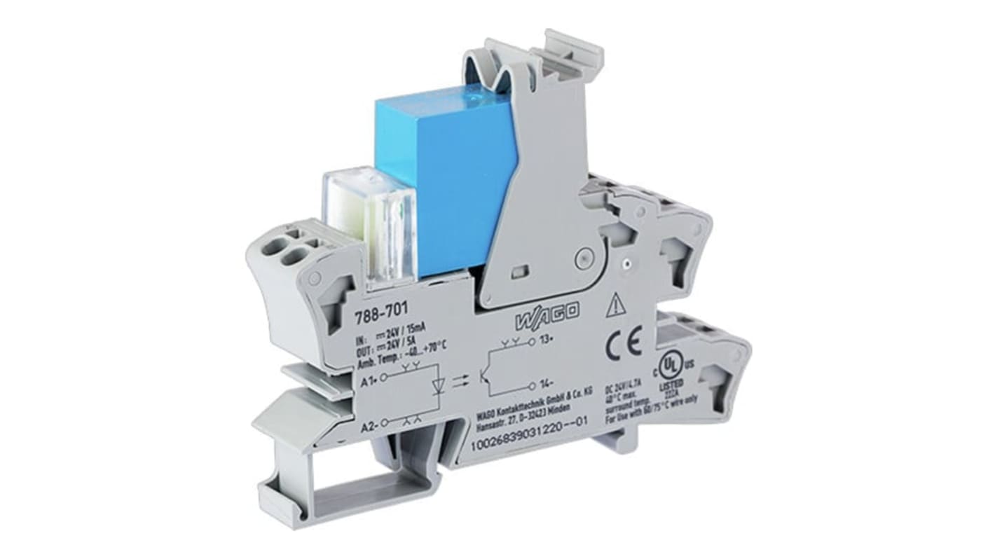 788-701 | Wago 857 Series Solid State Relay, 5 A Load, DIN Rail Mount ...