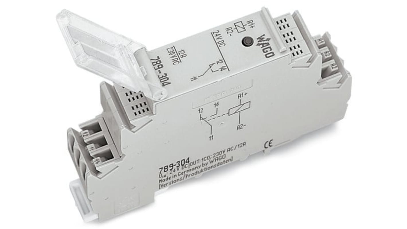 Módulo de relé Wago 789, SPDT, 230V ac, 12A, para carril DIN