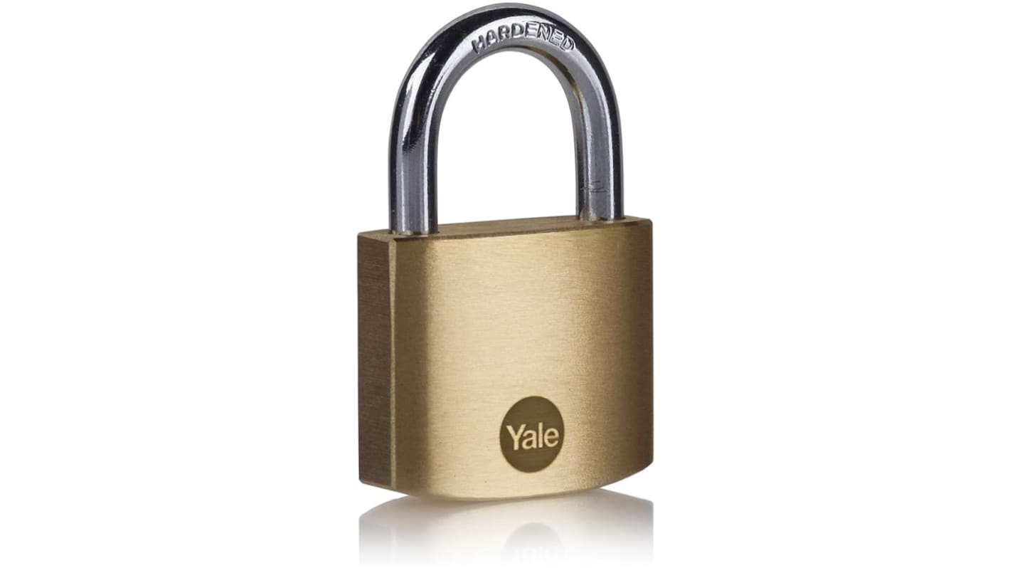 Yale Padlock Brass Padlock, 6.3mm Shackle, 40mm Body