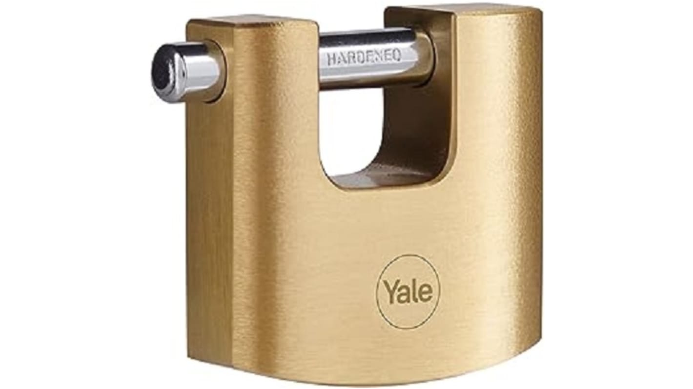 Yale Padlock Brass Padlock, 9mm Shackle, 60mm Body