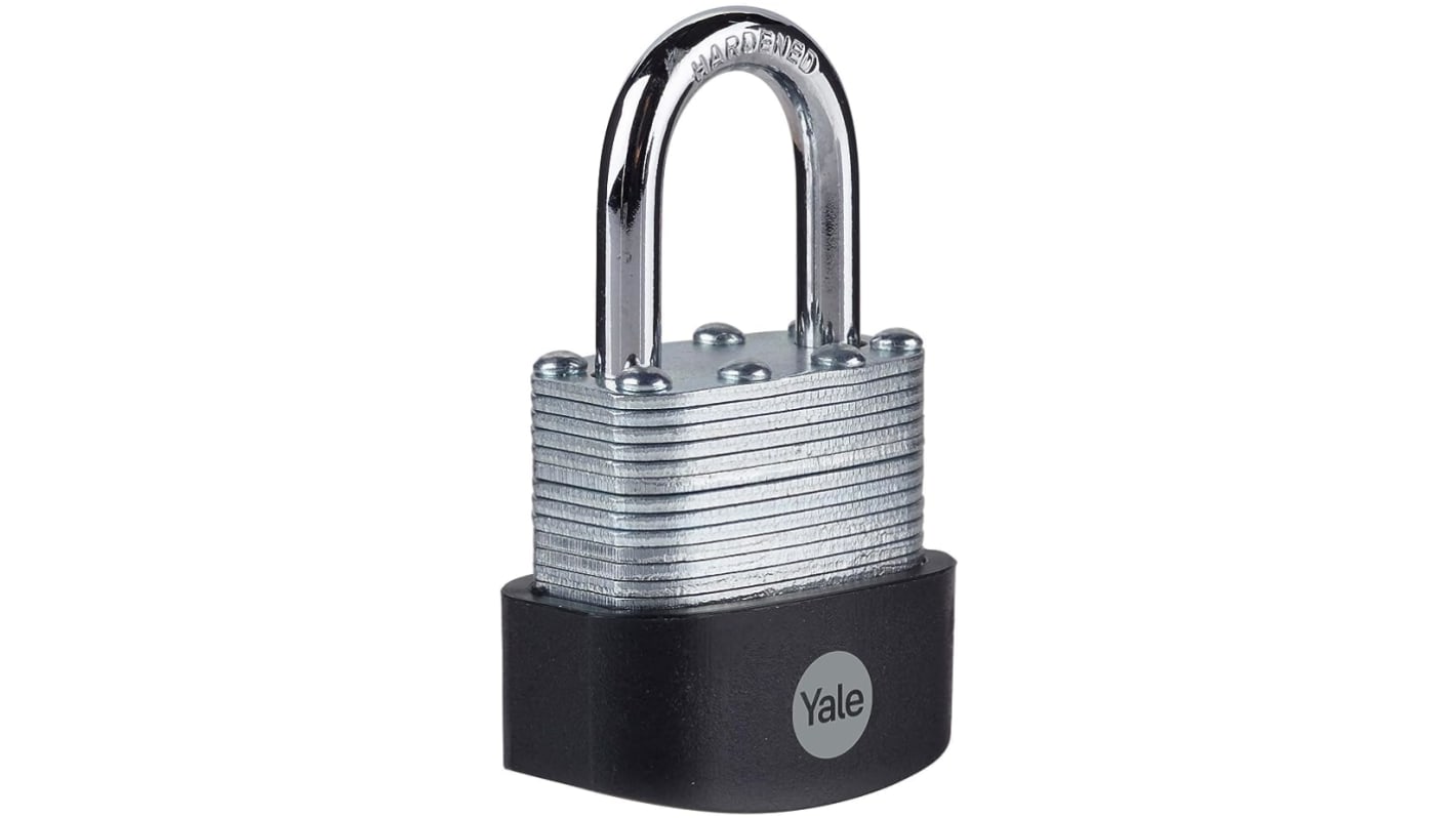 Yale Padlock Brass, Steel Steel Padlock, 6mm Shackle, 47mm Body