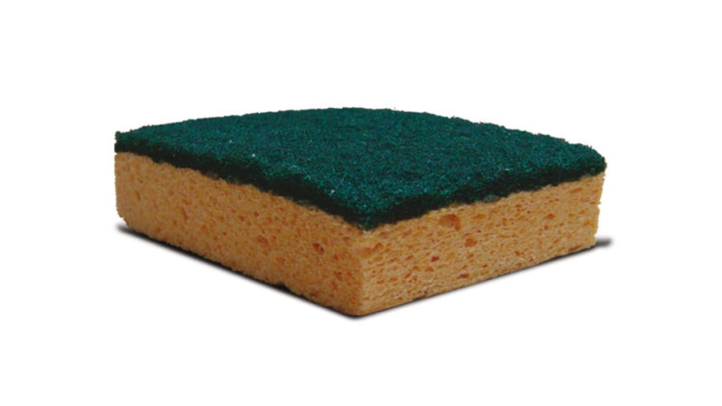 PREMINES Blonde, Green Sponge Scourer 120mm x 90mm x 25mm, for Cleaning Use