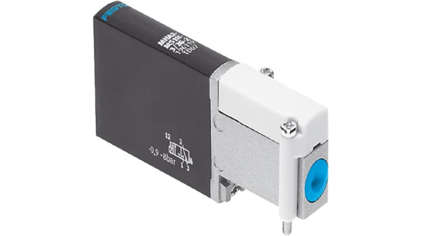 Elettrovalvola a Solenoide Festo, funzione 3/2, Closed, Monostable, azionamento Elettrico, 24V cc