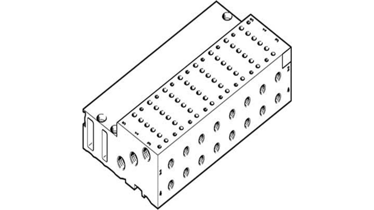 Festo Serie MHA, Aluminium-Legierung Ventilverteiler, 8-Stationen, Anschluss M5, M7