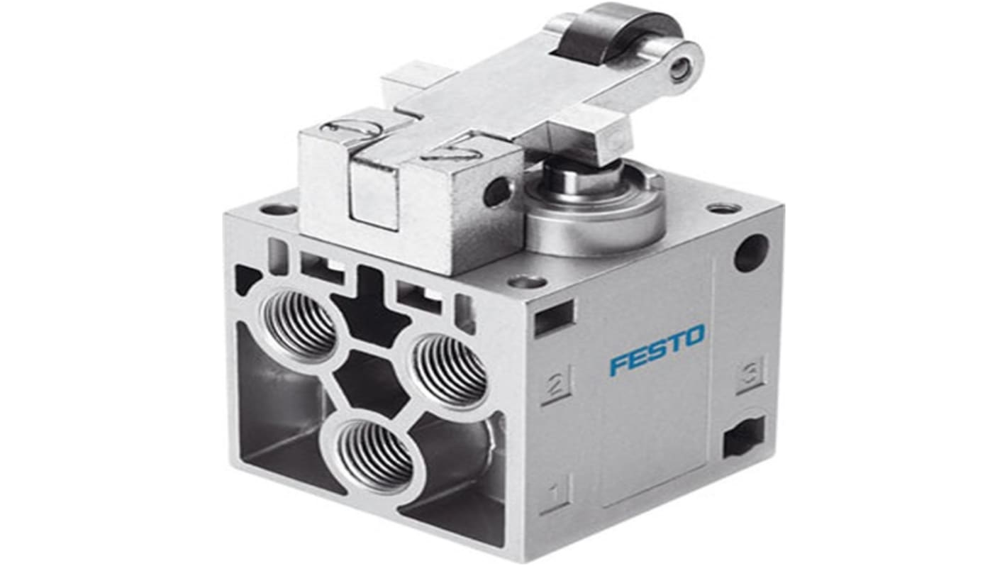 Válvula mecánica 5/2 Way Valve, Monostable Festo, Control mediante Palanca de Rodillo, G 1/4, Presión Máxima 8bar