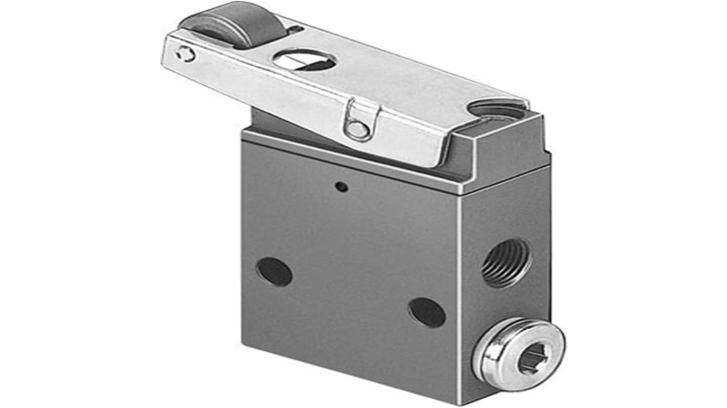 Festo Roller Lever 3/2 Way Valve, Monostable Mechanical Valve ROS Series, G 1/8, G 1/8, 2270