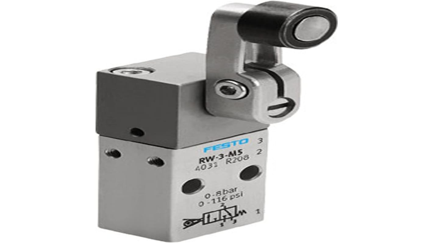 Festo Lever 3/2 Way Valve, Monostable Mechanical Valve RW Series, Metric M5, M5, 4031