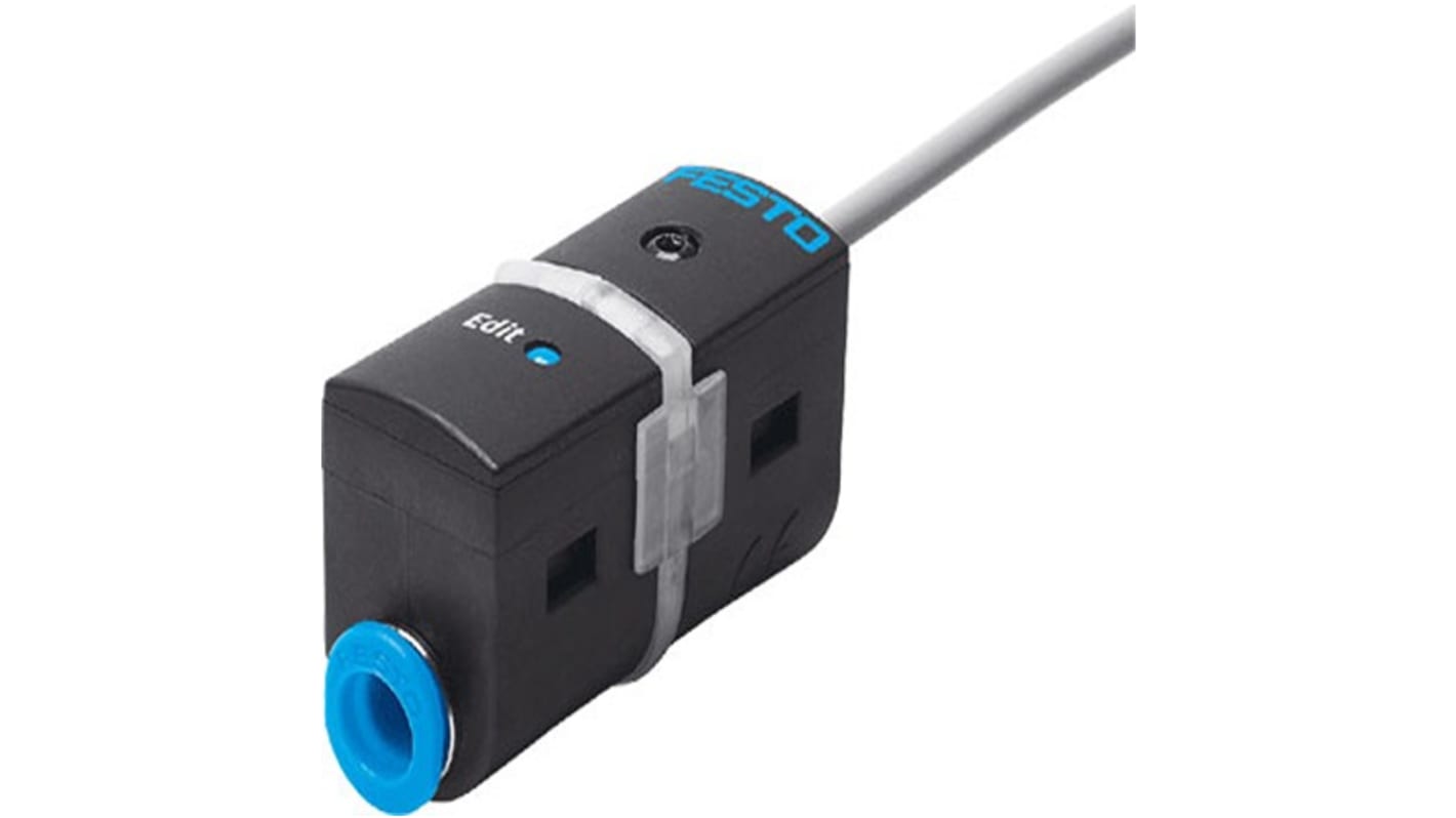 Festo SDE5 Series Pressure Sensor, 0bar Min, 10bar Max, NPN Output, Relative Reading