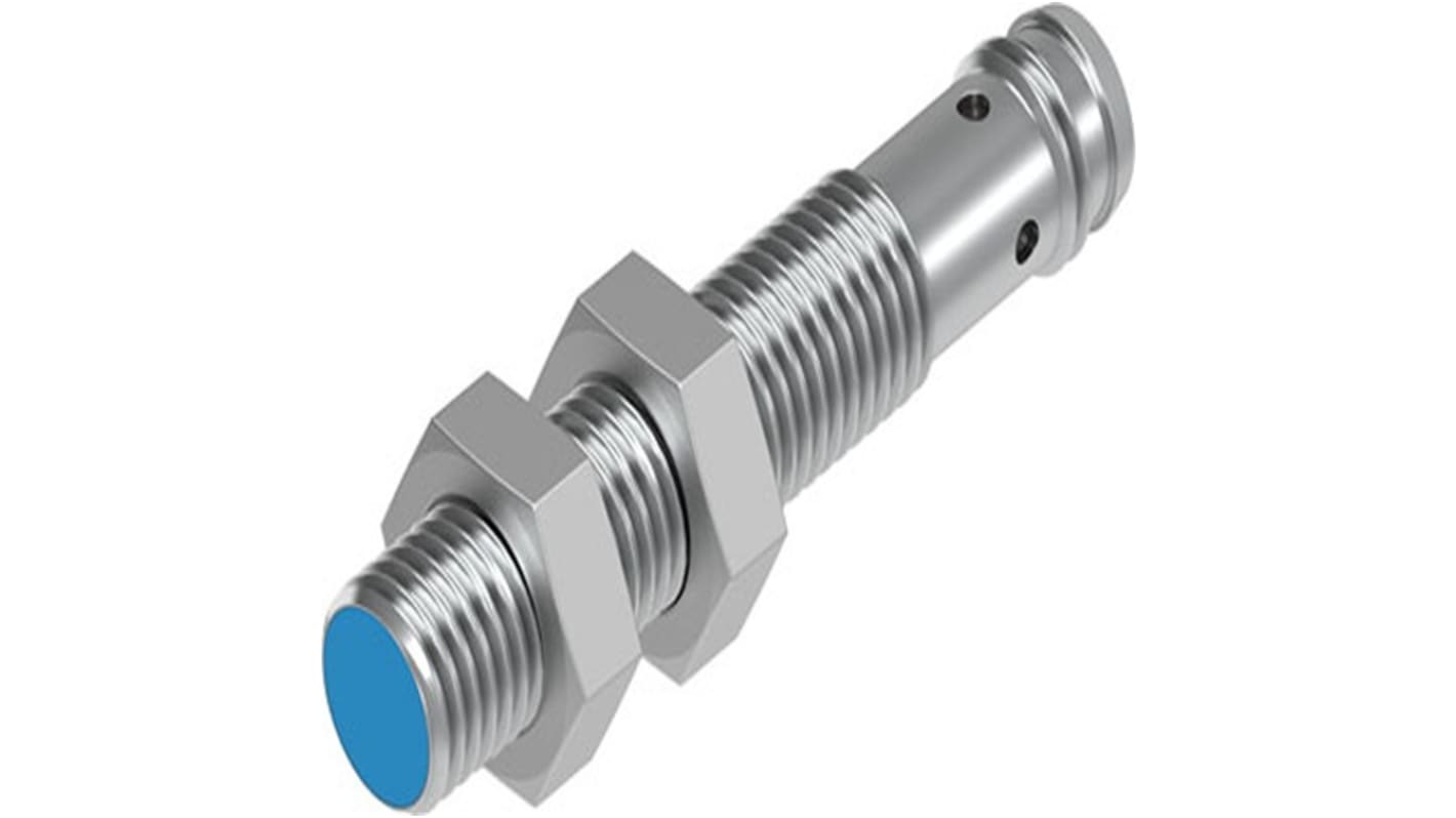 Festo SIEN Series Inductive Barrel-Style Proximity Sensor, M8 x 1, 1.5 mm Detection, NPN Output, 10 → 30 V dc,