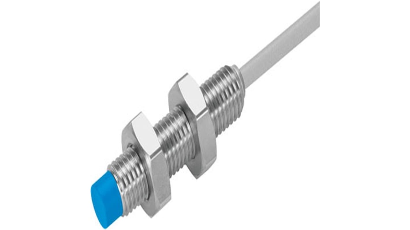 Festo SIEN Series Inductive Barrel-Style Proximity Sensor, M8 x 1, 2.5 mm Detection, NPN Output, 10 → 30 V dc,