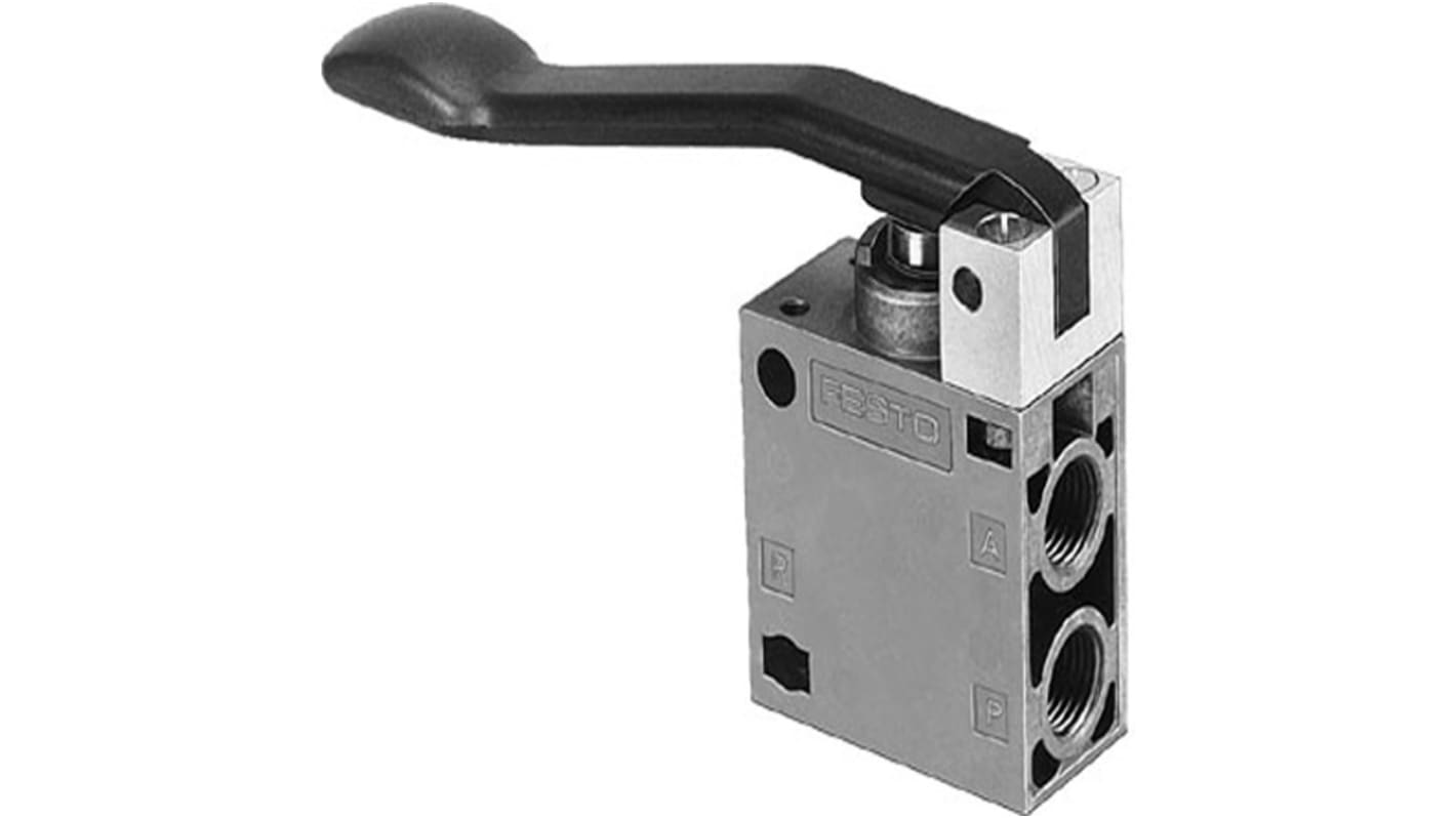 Festo Lever 3/2 Way Valve, Monostable Pneumatic Manual Control Valve TH Series, G 1/4, G 1/4, 8983