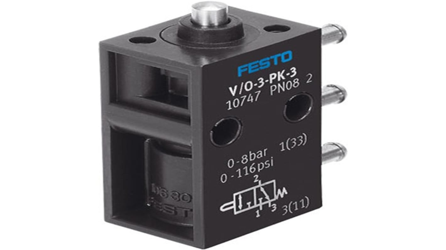 Festo E/A Mechanisches Ventil, 3/2 Way Valve, Monostable 2.5mm