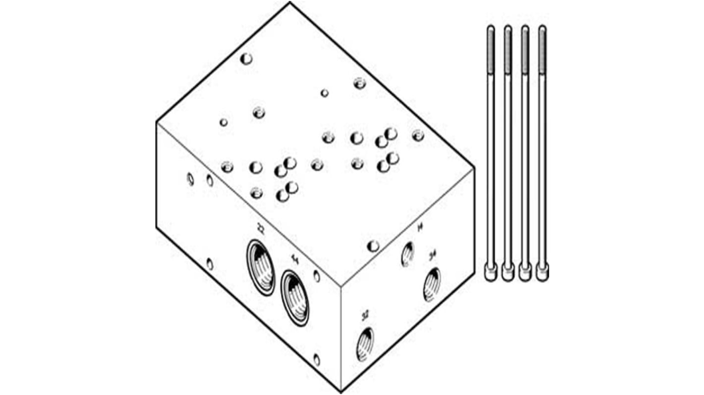 Placa base, Festo, G 3/8, Aleación de Aluminio