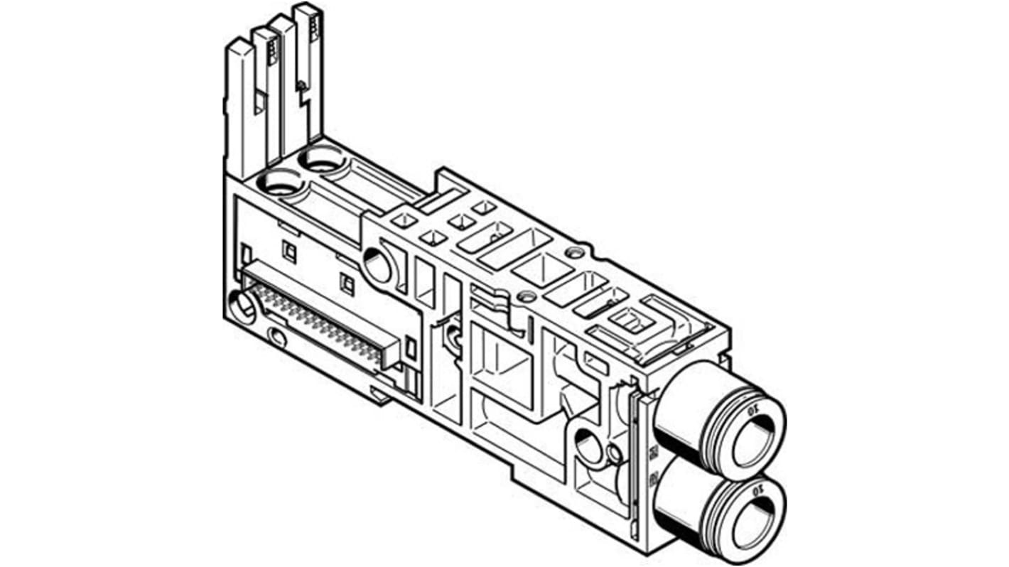 Base sub Festo VMPAL-AP-20-QS10-1, 1 stazioni, filettatura A innesto 10 mm, PA