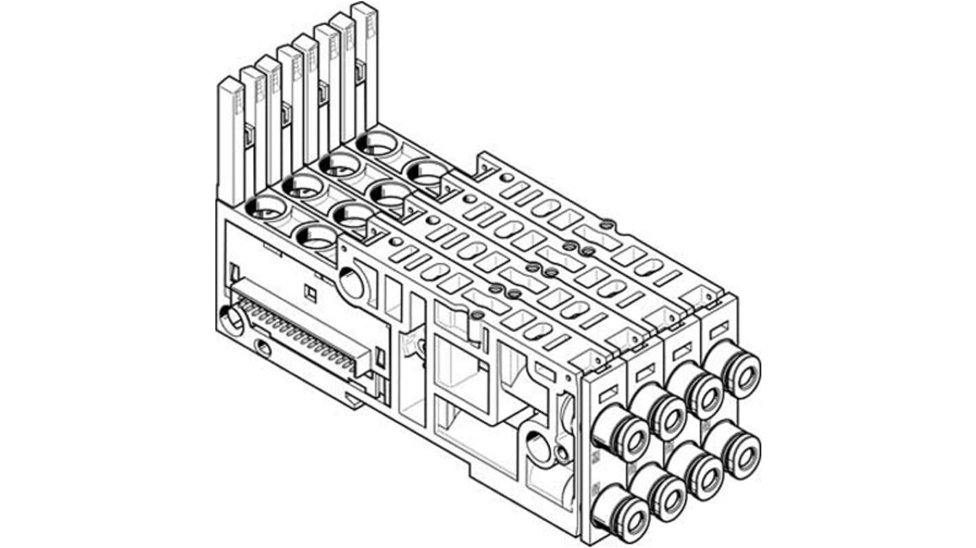 Base sub Festo VMPAL-AP-4X10-QS1/4"-2, 4 stazioni, PA