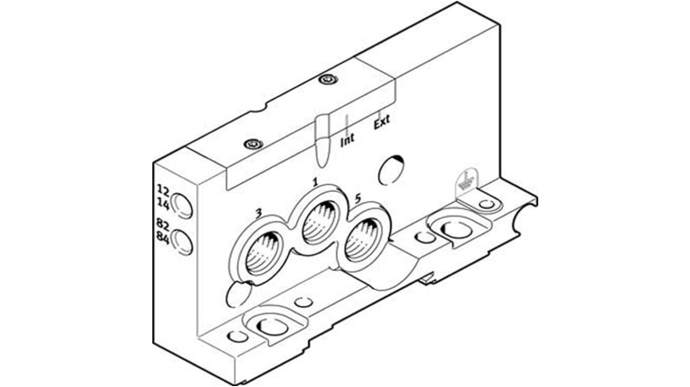 Placa de terminación, Festo, G 1/4, Aluminio