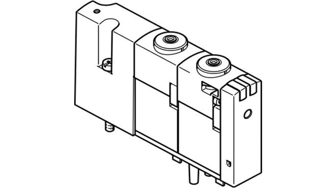 Elettrovalvola a Solenoide Festo, funzione 2x3/2, Closed, Monostable, azionamento Elettrico, 24V cc