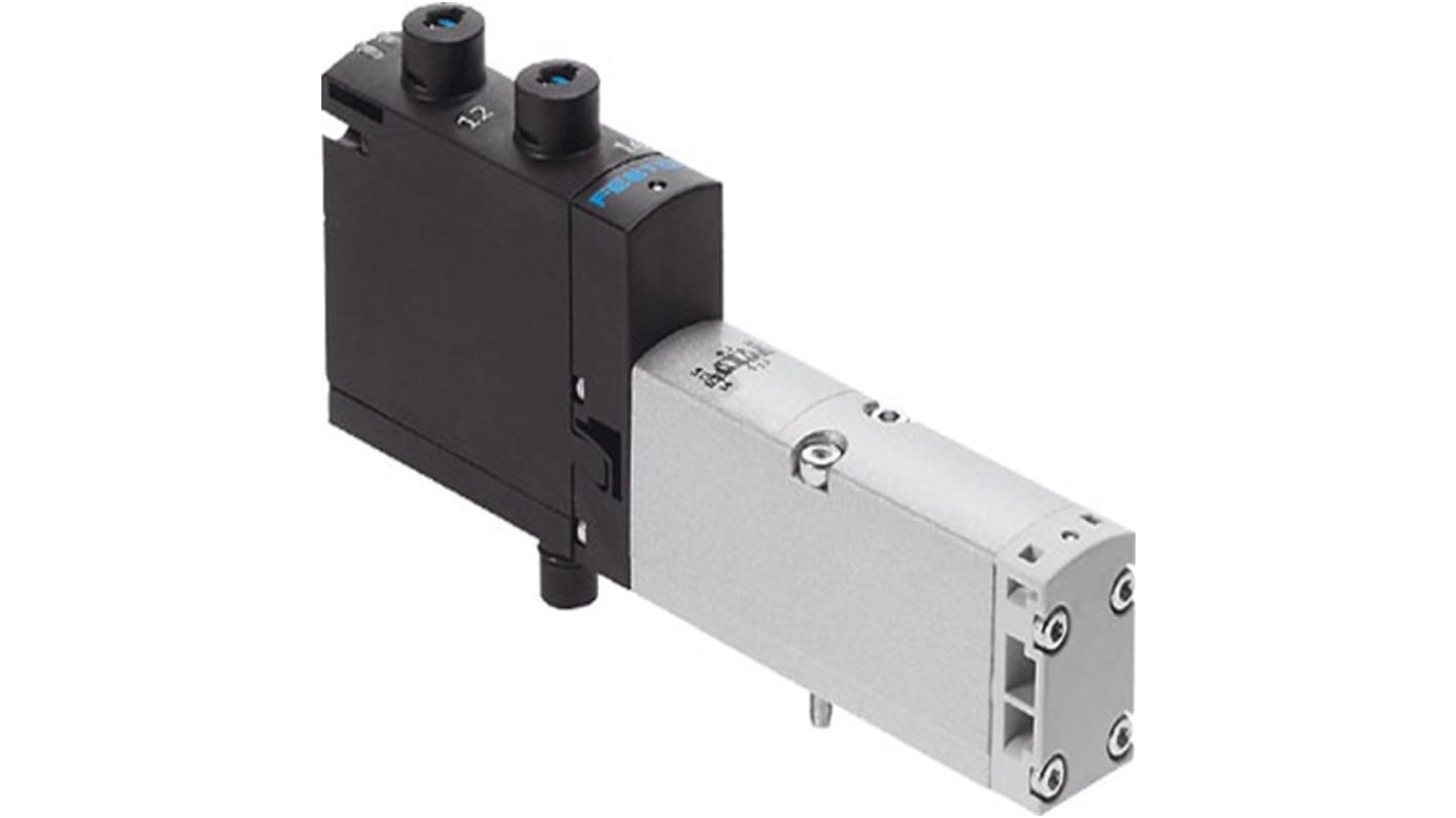 Festo 4 Exhausted, 5/3, Connection 2 Pressurized Solenoid Valve - Electrical G 1/8 VSVA Series 24V dc