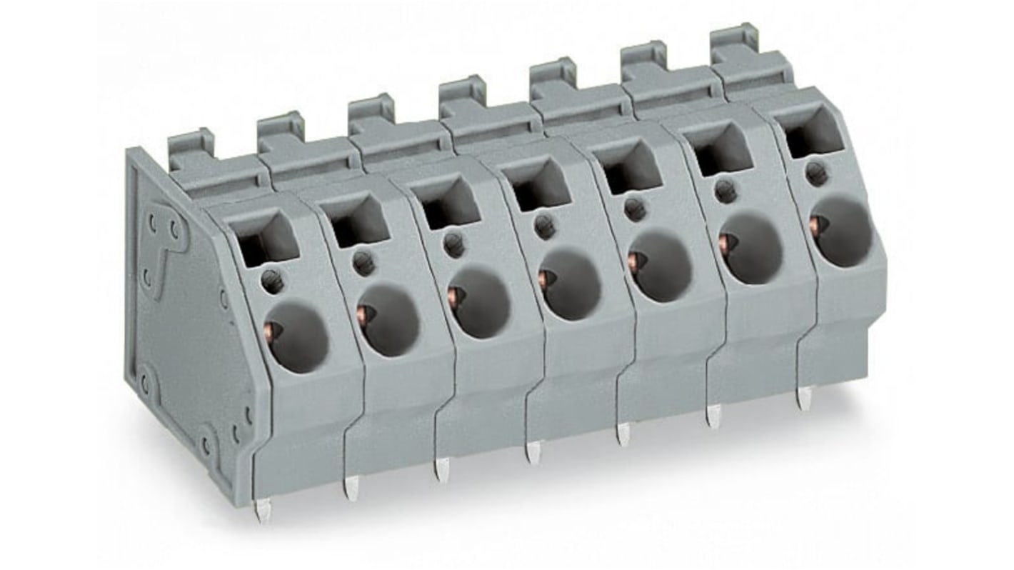 Wago 745 Series PCB Terminal Block, 8-Contact, 10mm Pitch, PCB Mount, 1-Row, Cage Clamp Termination