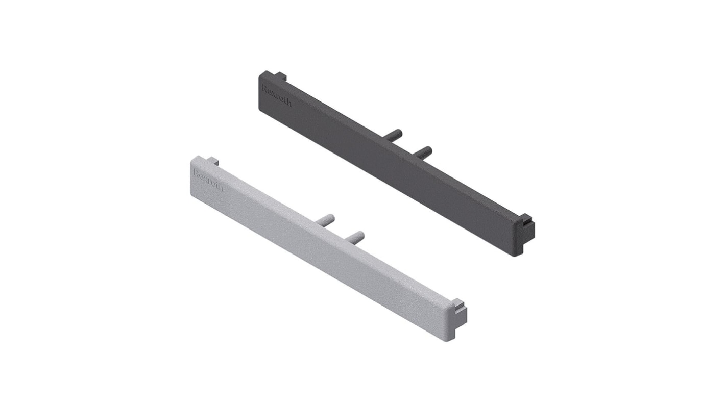 Tapón rectangular de PP Gris, para perfil de 15 x 120 mm, 8mm