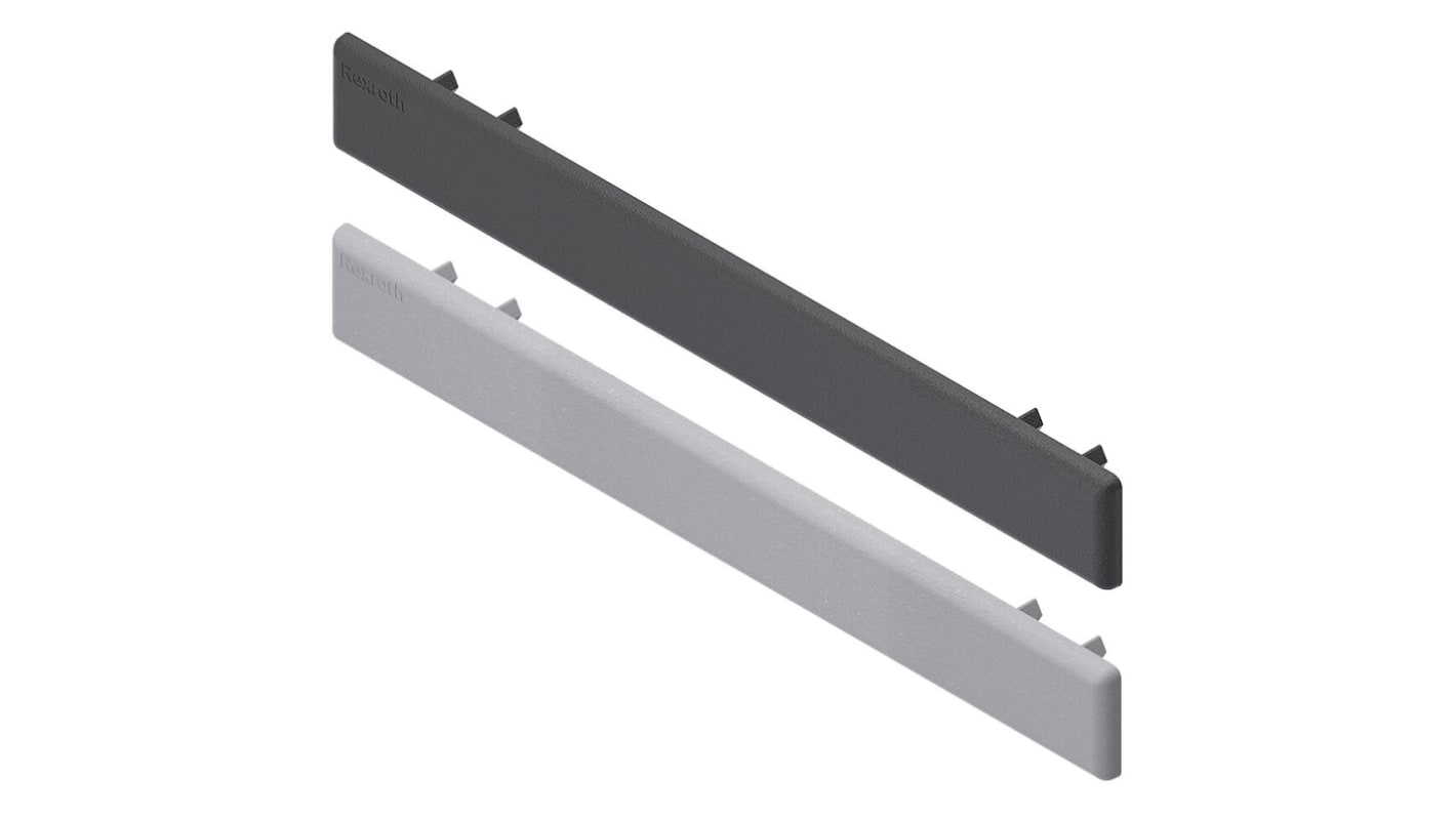 Tapón rectangular de PP Gris, para perfil de 225 x 180 mm, 10mm