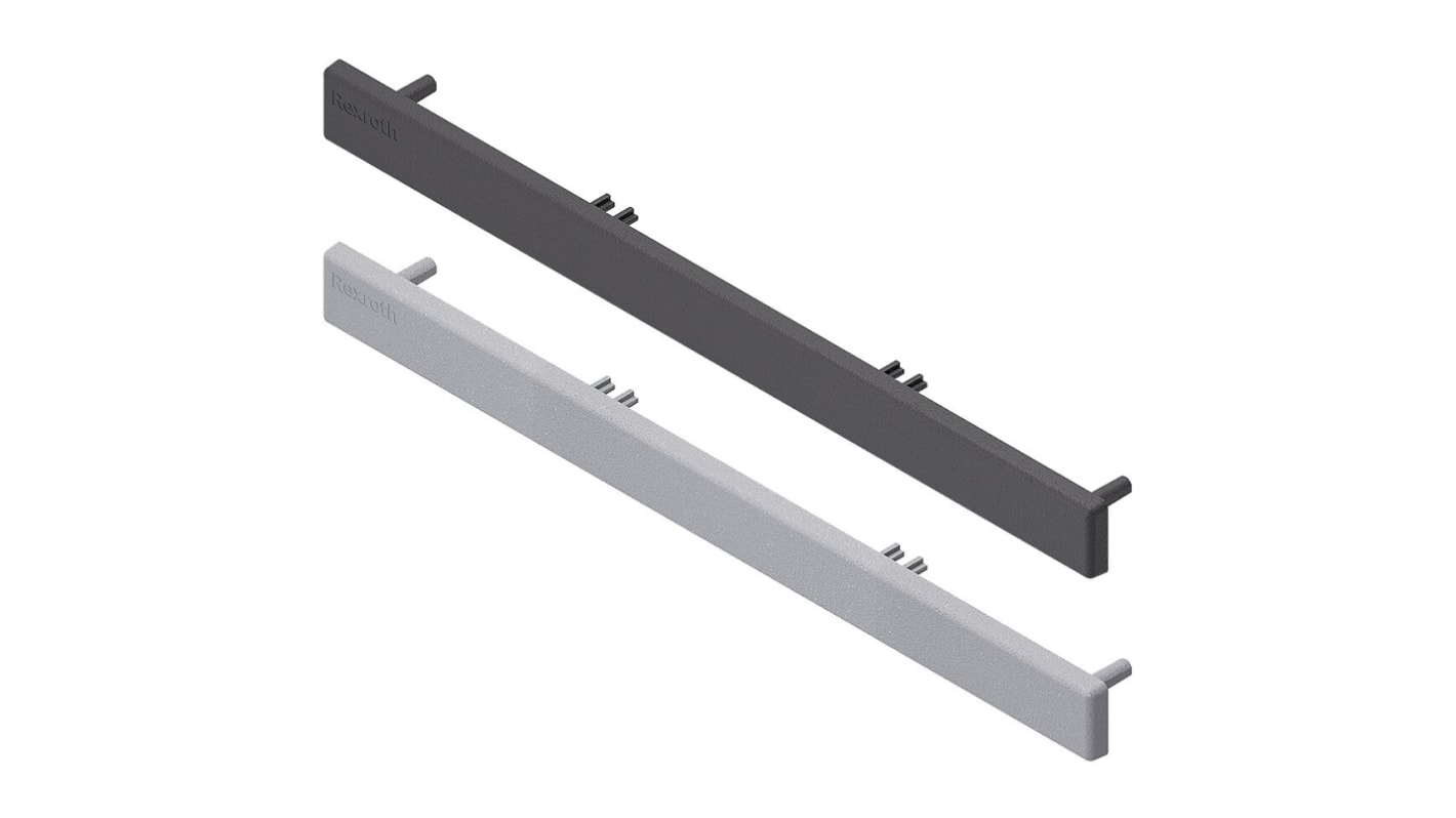 Tapón rectangular de PP Gris, para perfil de 15 x 180 mm, 10mm