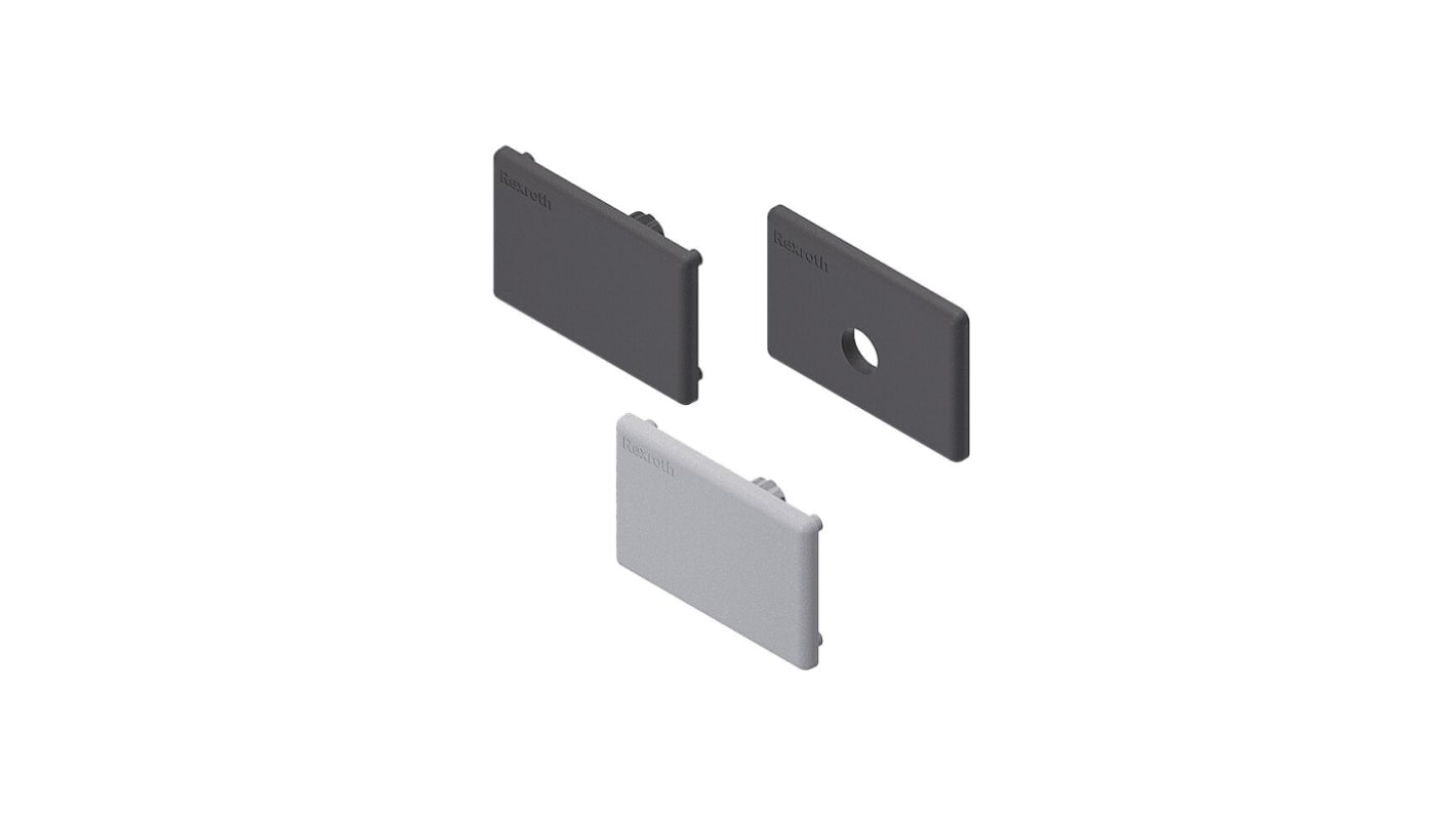 Tapón rectangular de PP Gris, para perfil de 30 x 45 mm, 8mm