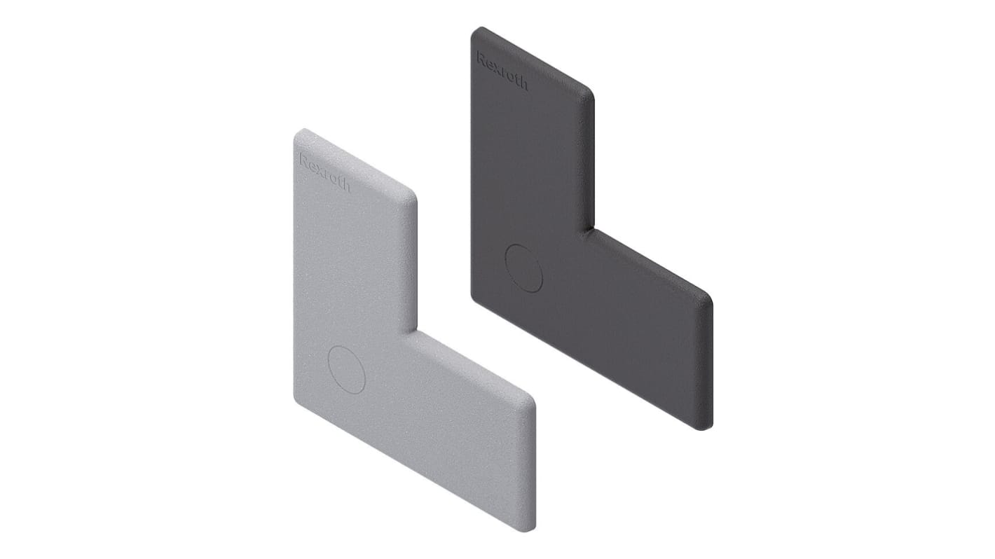 Tapa para esquina de PP Gris, para perfil de 80 x 80 mm, 10mm