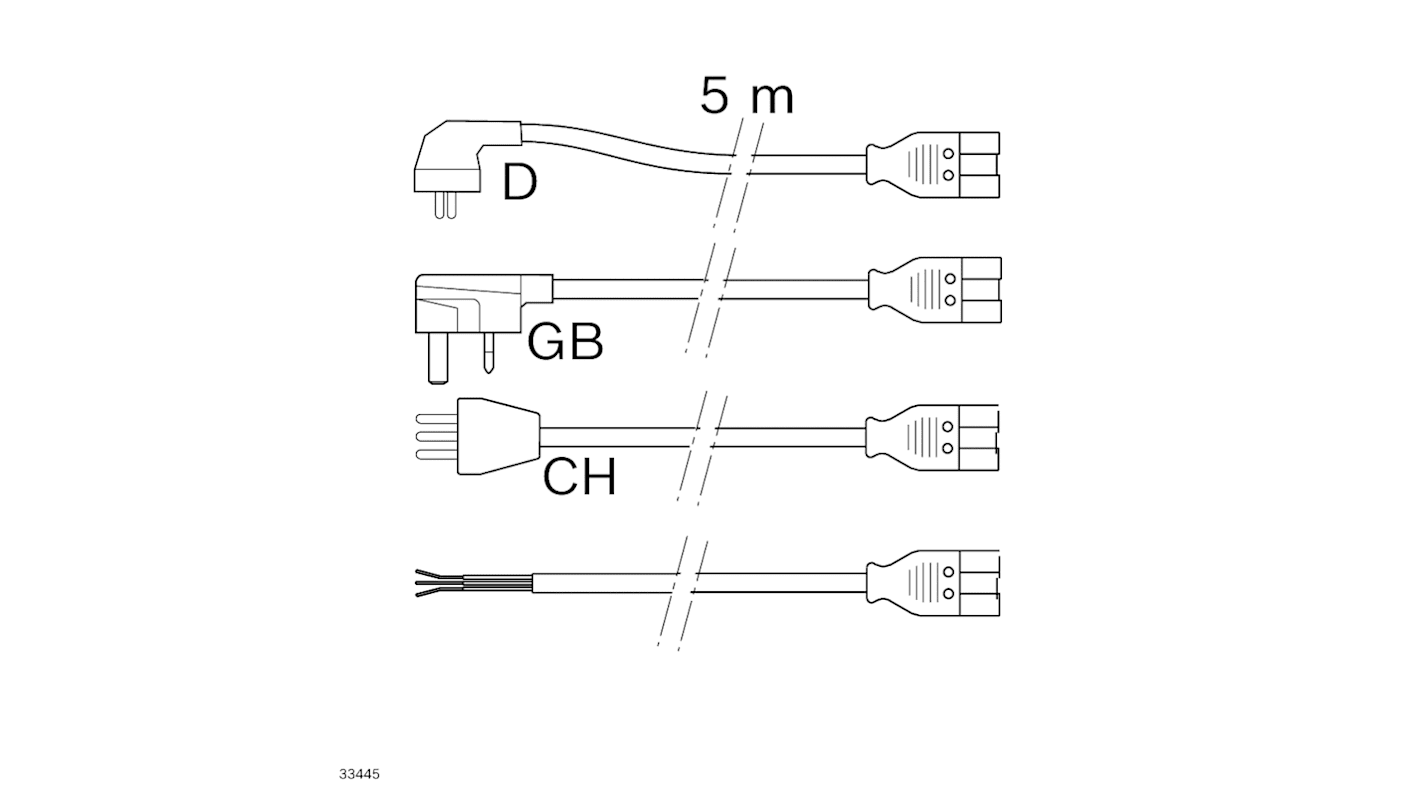 Bosch Rexroth power cord, 5m