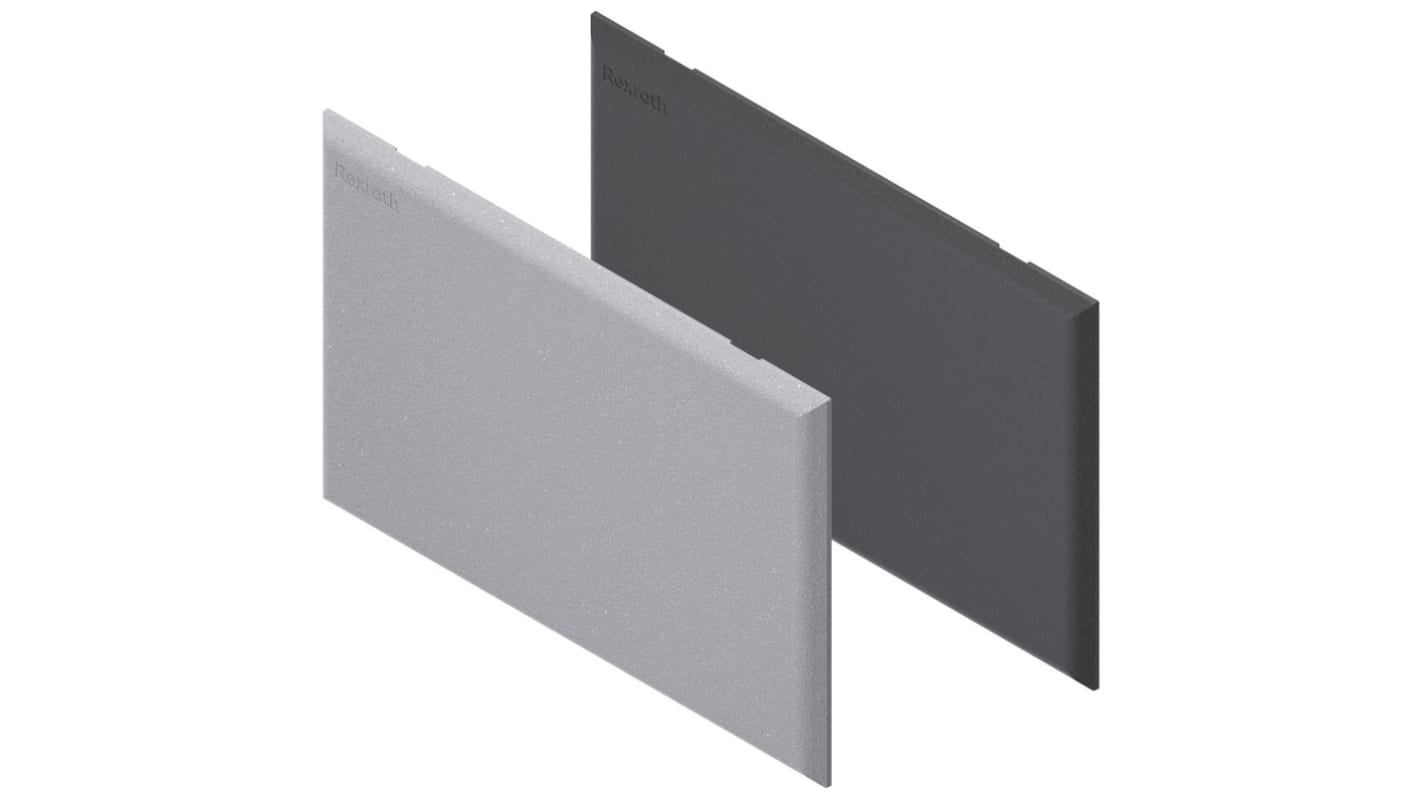 Tapón rectangular de PP Gris, para perfil de 80 x 120 mm