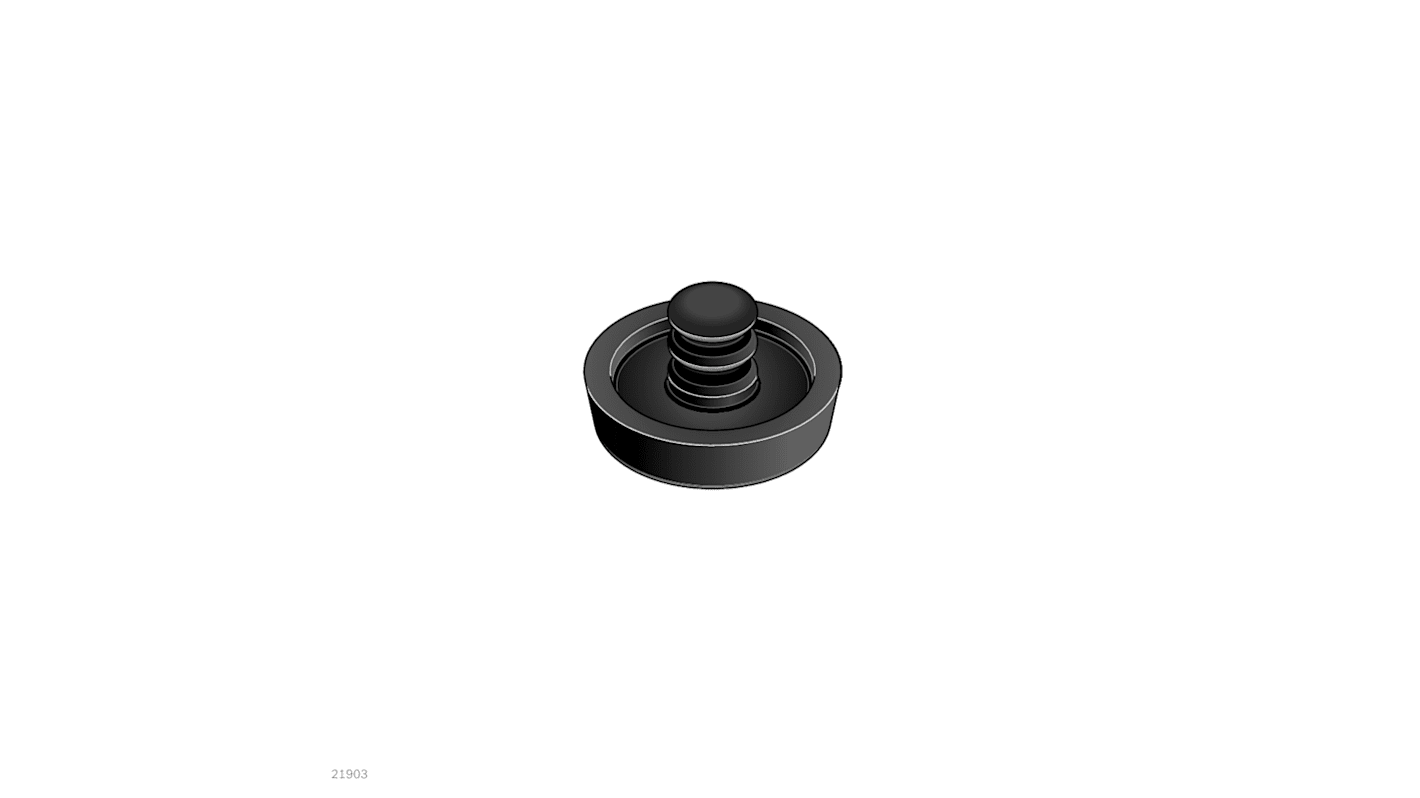 Pie ajustable Bosch Rexroth con almohadilla de TPE de Ø 30mm, rosca 10.5mm x 7.5mm