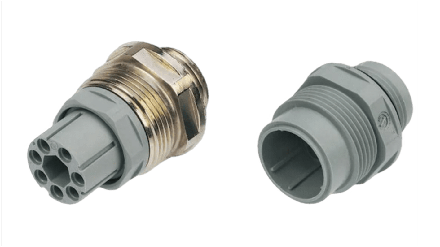 Conector DIN Hembra Hirschmann serie NR de 7 vías, 10A, 250 Vac/dc, DIN 43651, IP65