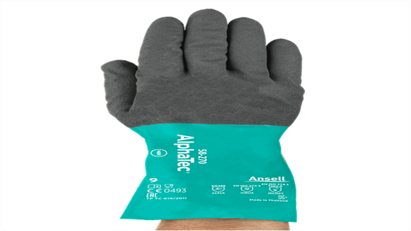 Guanti da lavoro Ansell, Tg. 6, in Nitrile, Nylon, col. Grigio