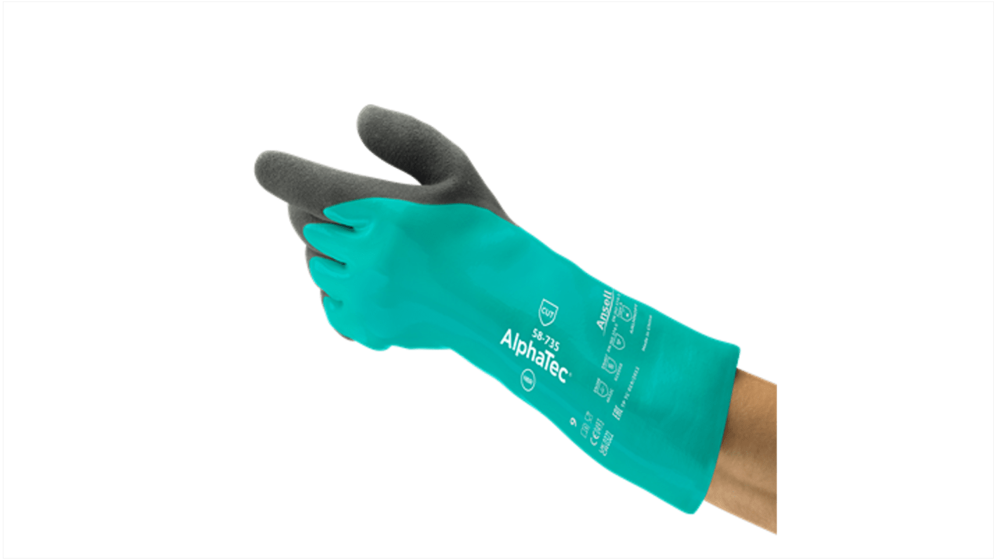 Guanti da lavoro Ansell, Tg. 6, in Nitrile, Nylon, col. Grigio