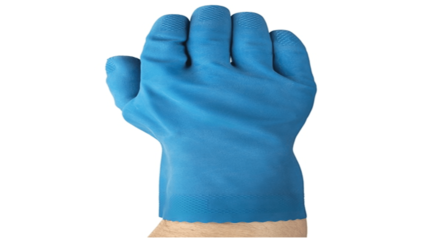 Guanti da lavoro Ansell, Tg. 7, in Latex gomma naturale, col. Blu