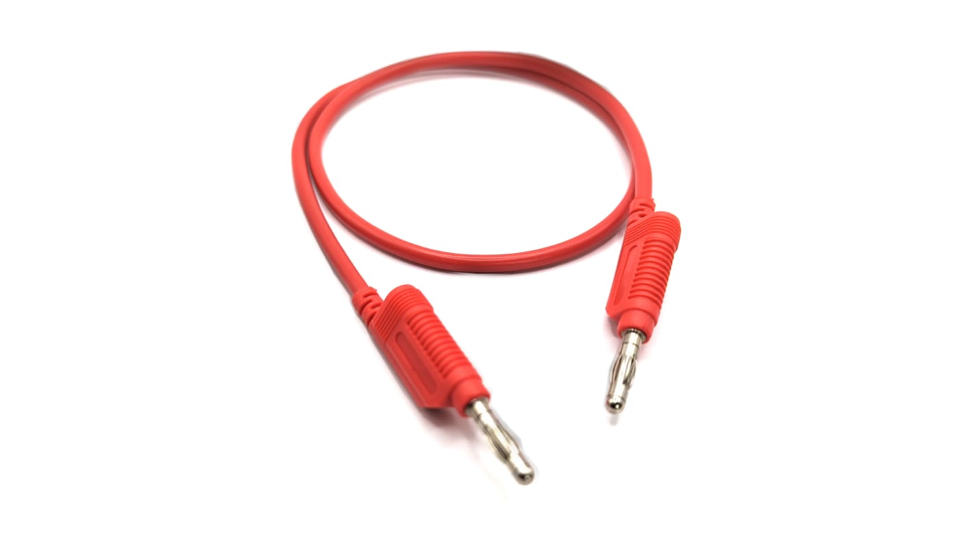 Mueller Electric Test Leads, 32A, 30V ac, Red, 0.5m Lead Length