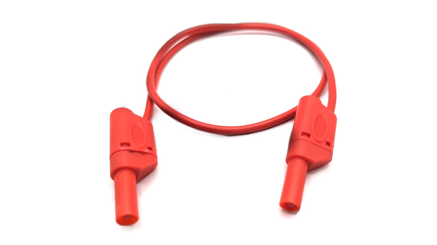 Cables de prueba Mueller Electric de color Rojo, Conector, 600(CATIII) V, 1000(CATII) V, 32A, 0.25m