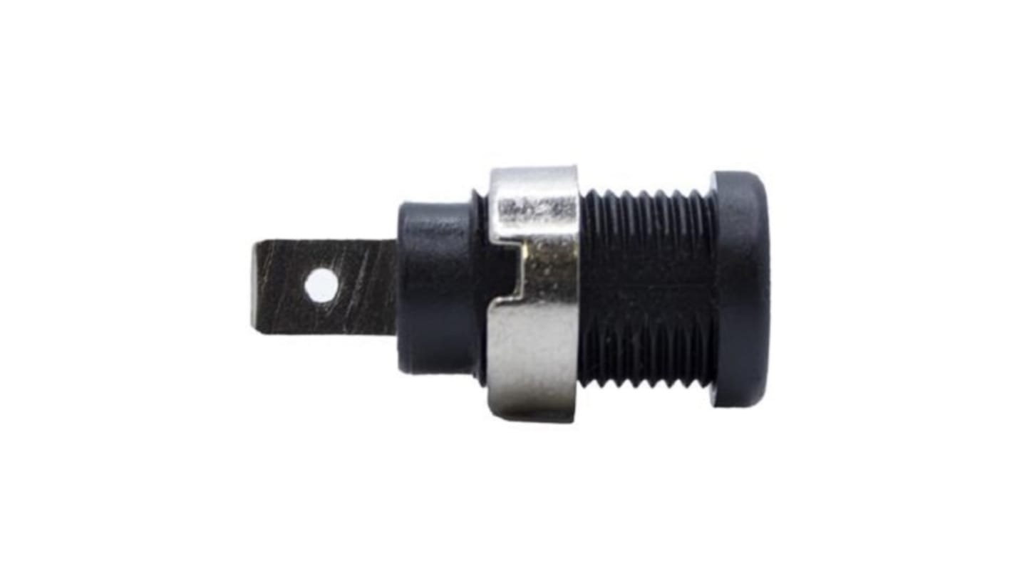 Mueller Electric Black Plug Banana Connectors, 4 mm Connector, Solder Lug Termination, 35A, 1kV, Nickel Plating