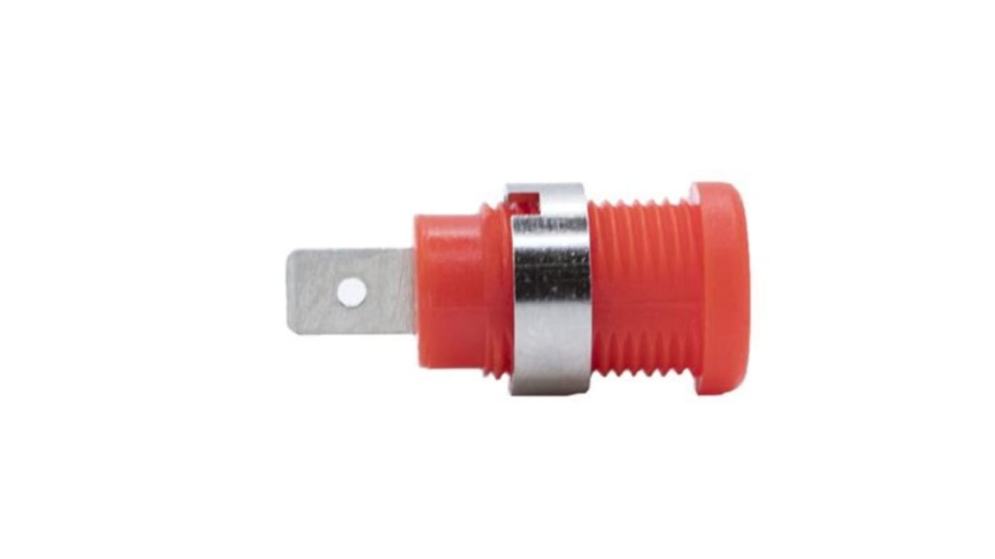 Conector banana Macho, 35A, 1kV, Contacto Níquel, Rojo