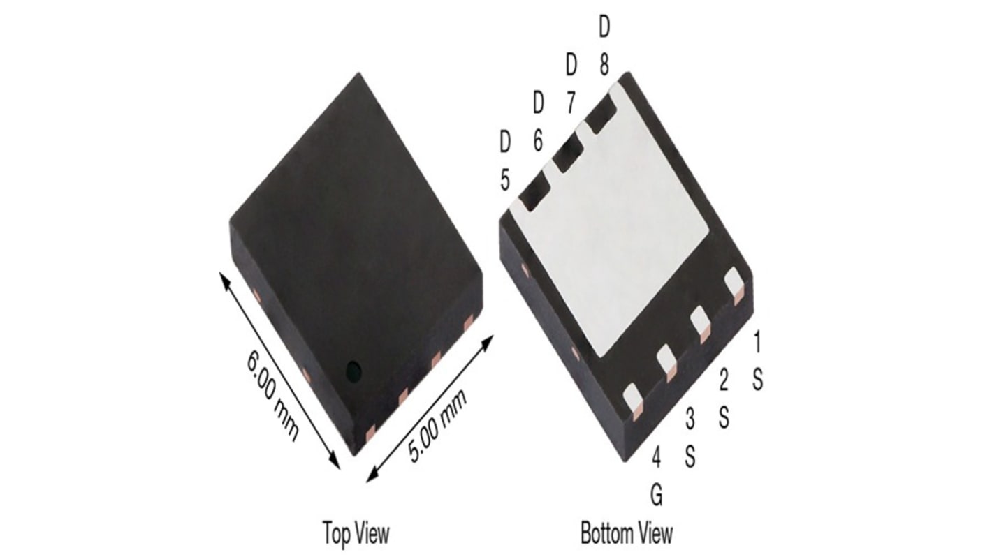 MOSFET Vishay SIRS5100DP-T1-GE3, VDSS 100 V, ID 225 A, SO-8 de 8 pines