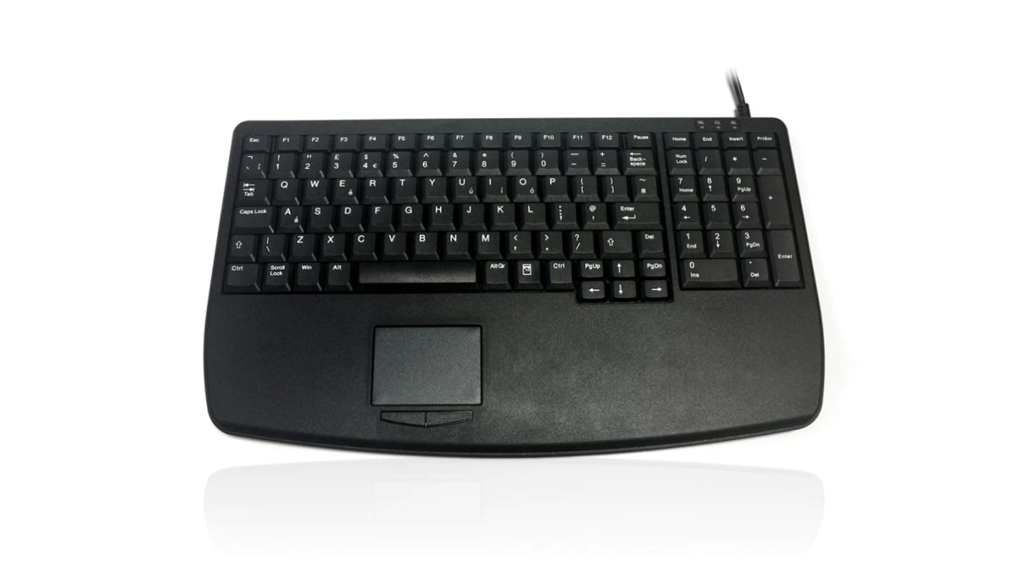 Ceratech KYB500-730V2 Touchpad-Tastatur QWERTY (UNS) Kabelgebunden Schwarz USB Kompakt