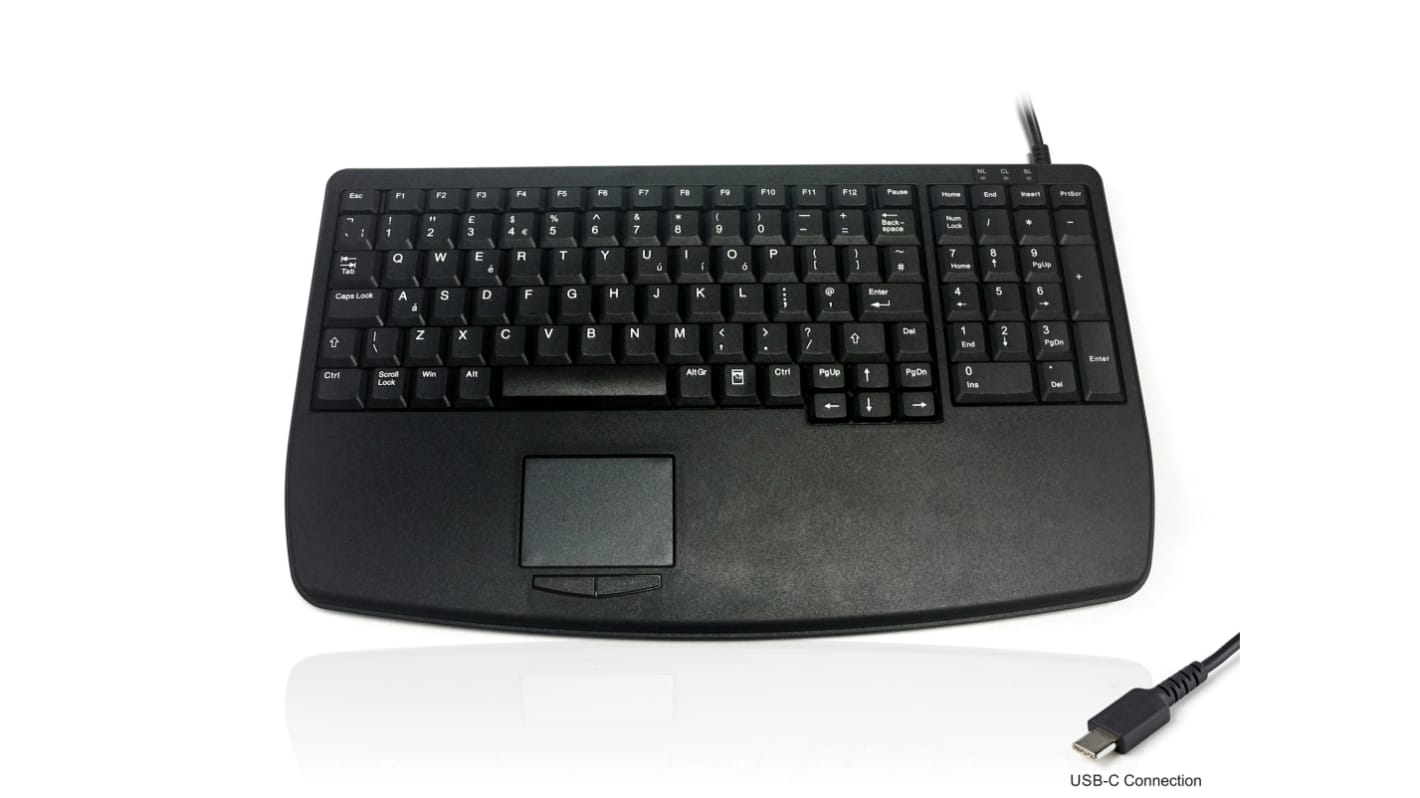 Ceratech KYB500-730V2U Touchpad-Tastatur QWERTY (UNS) Kabelgebunden Schwarz USB Kompakt
