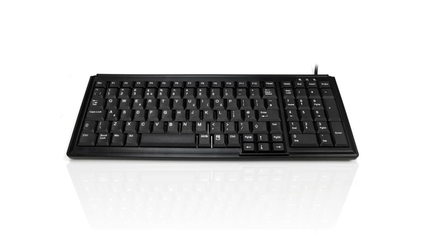 Ceratech KYB500-K103 Tastatur QWERTY (GB) Kabelgebunden Schwarz PS/2, USB Kompakt