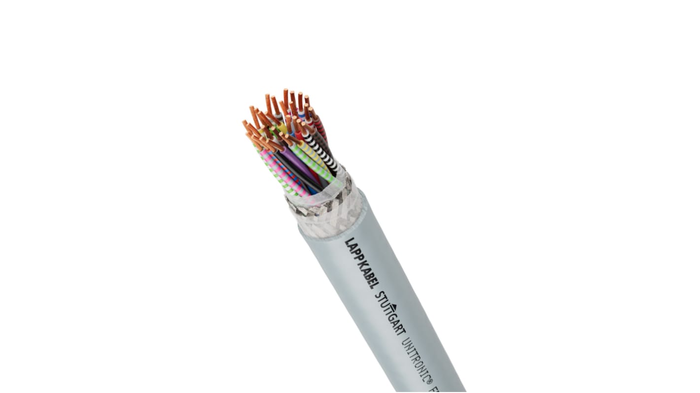 Lapp Round Data Cable, 0.25 mm2, 4 Cores, 24, Screened, 100m, Grey Sheath